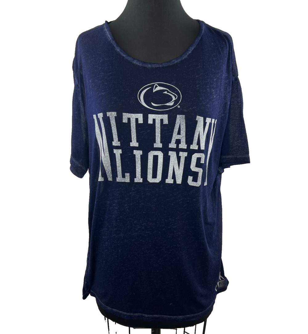 PINK Victoria's Secret PSU Penn Nittany Lions Loose Navy Blue Tee Shirt Medium M